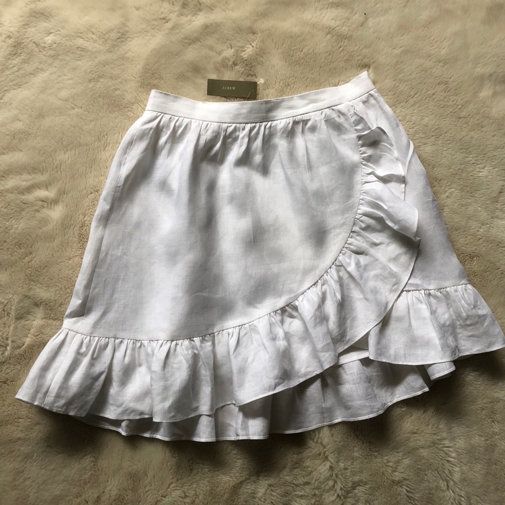 J crew white ruffle skirt
